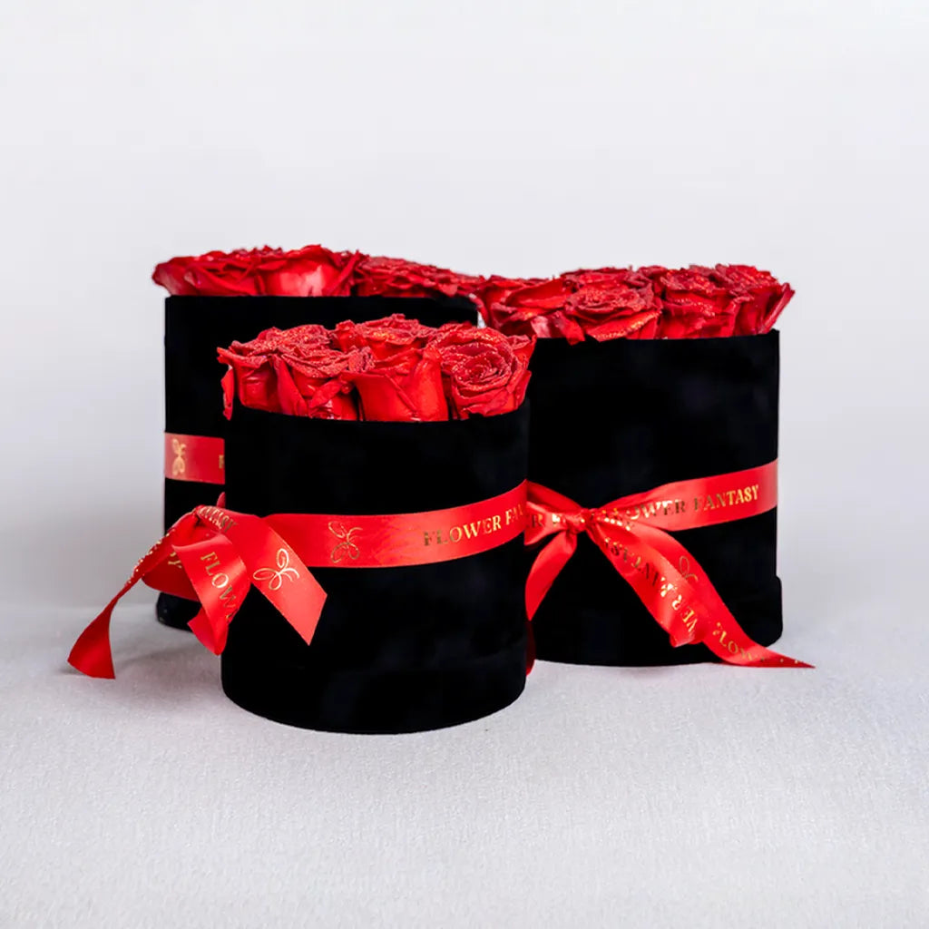 Fresh Glitter Rose Box | Red