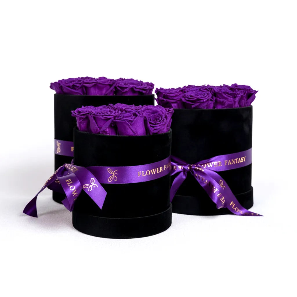 Fresh Glitter Rose Box | Purple