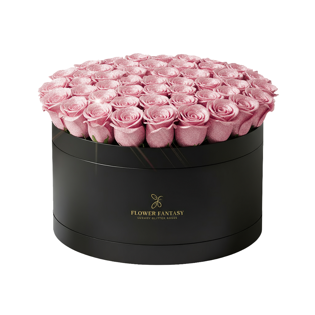 Fresh Glitter Rose Box | Pink