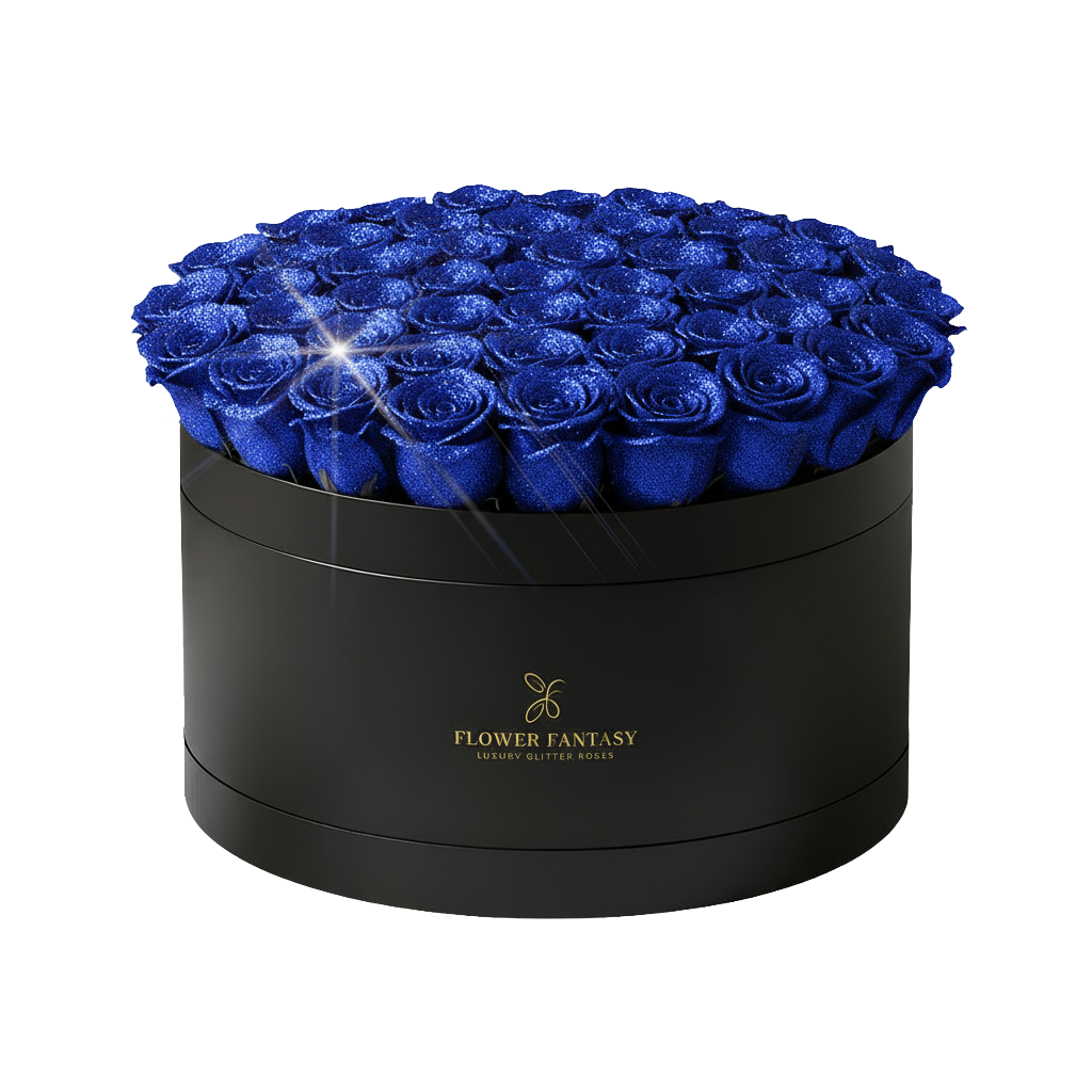 Fresh Glitter Rose Box | Royal Blue