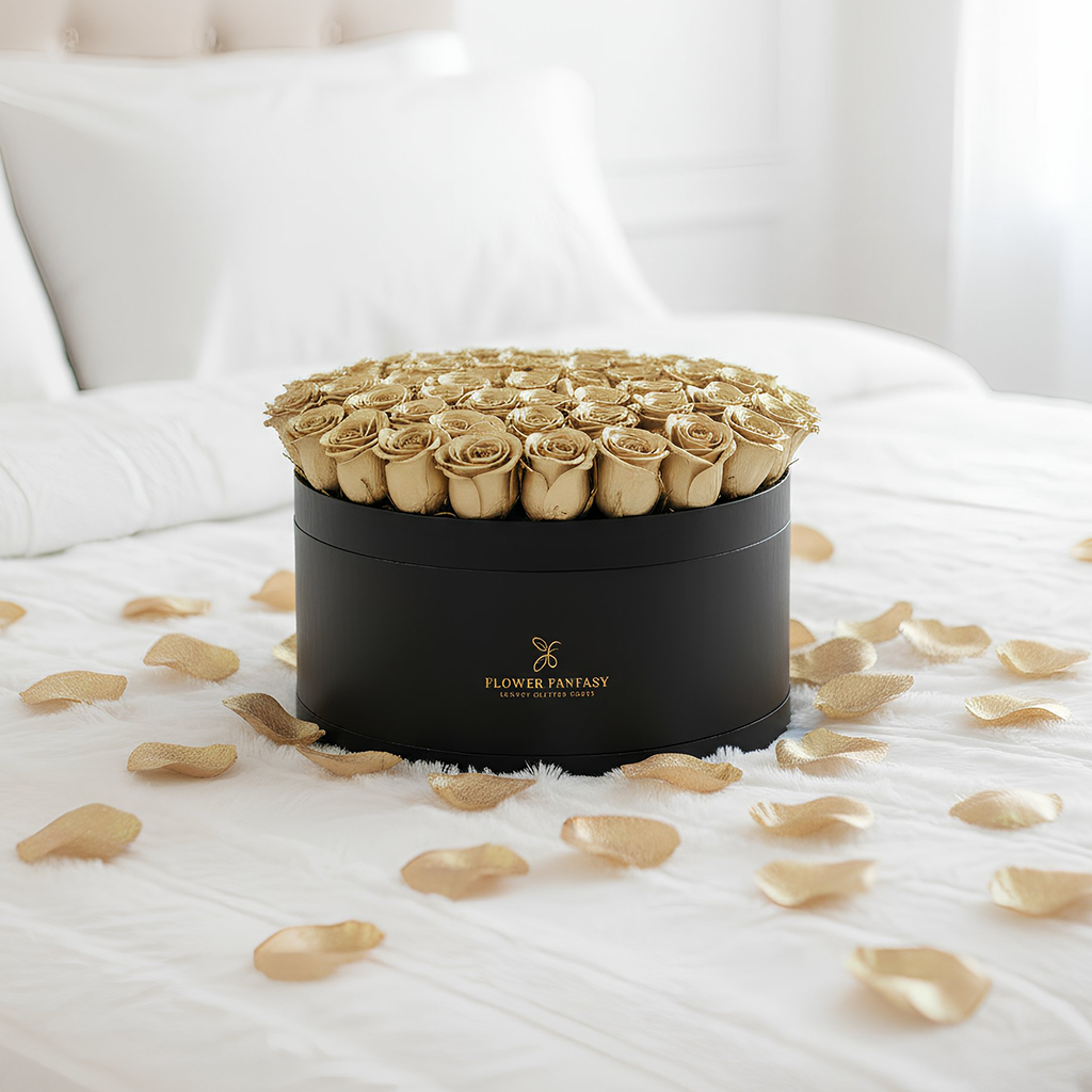 Long Lasting Rose Box | Gold