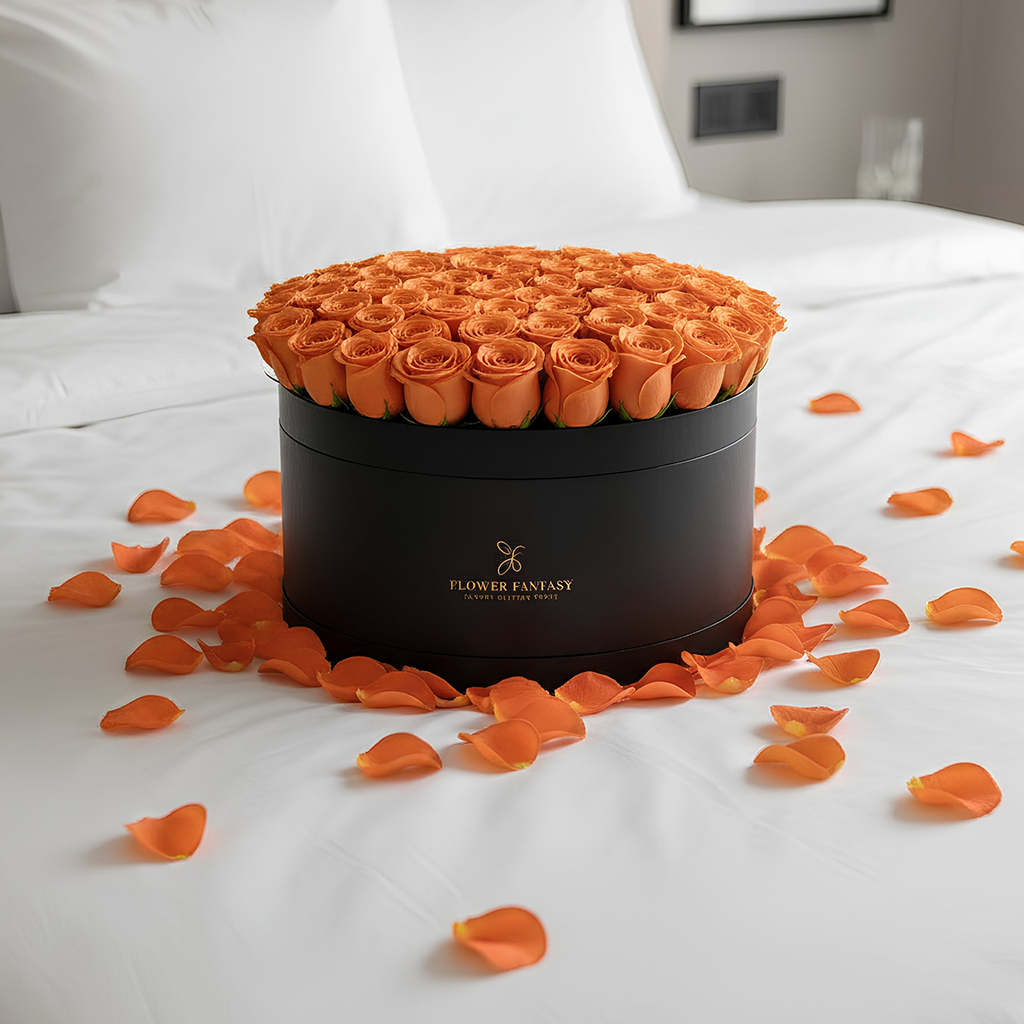 Long Lasting Rose Box | Orange