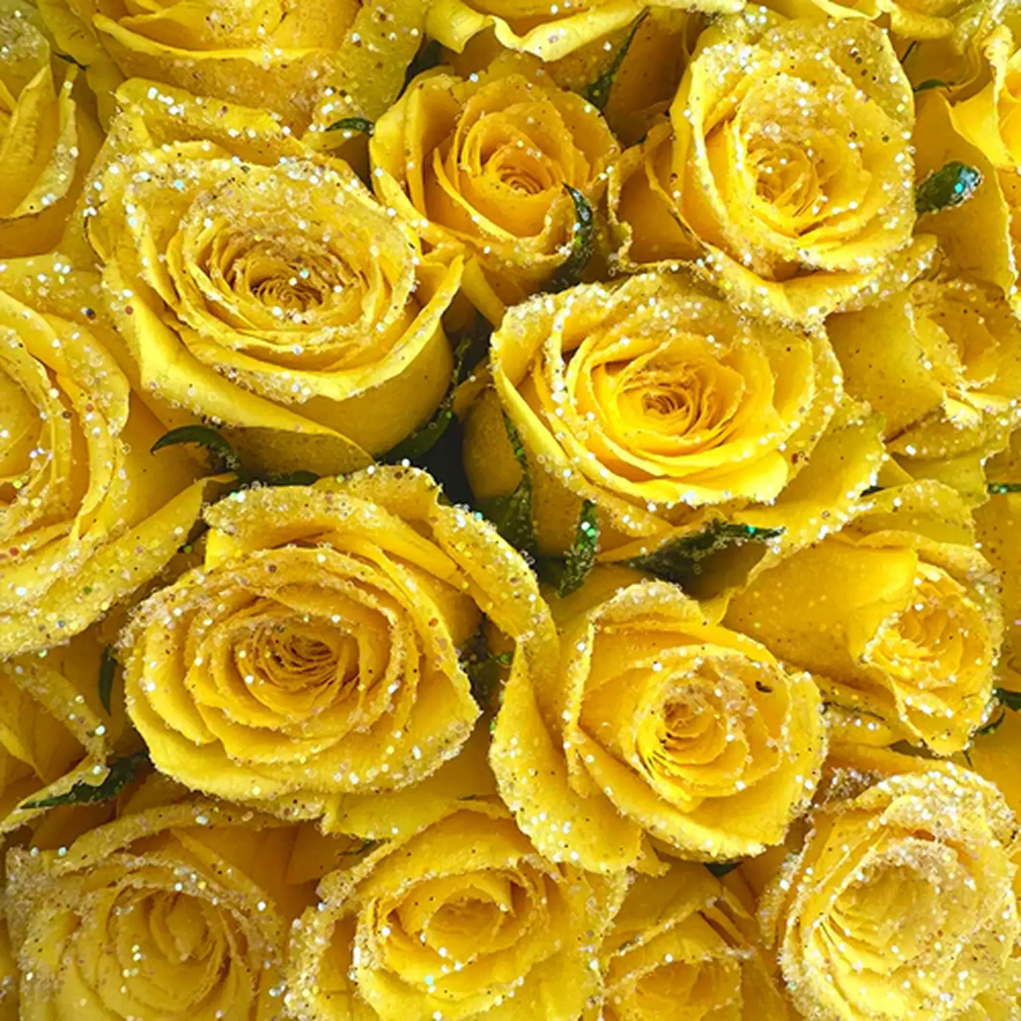 Fresh Glitter Rose Bouquet | Yellow