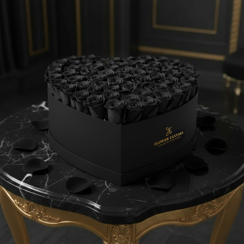 Heart Rose Box | Black