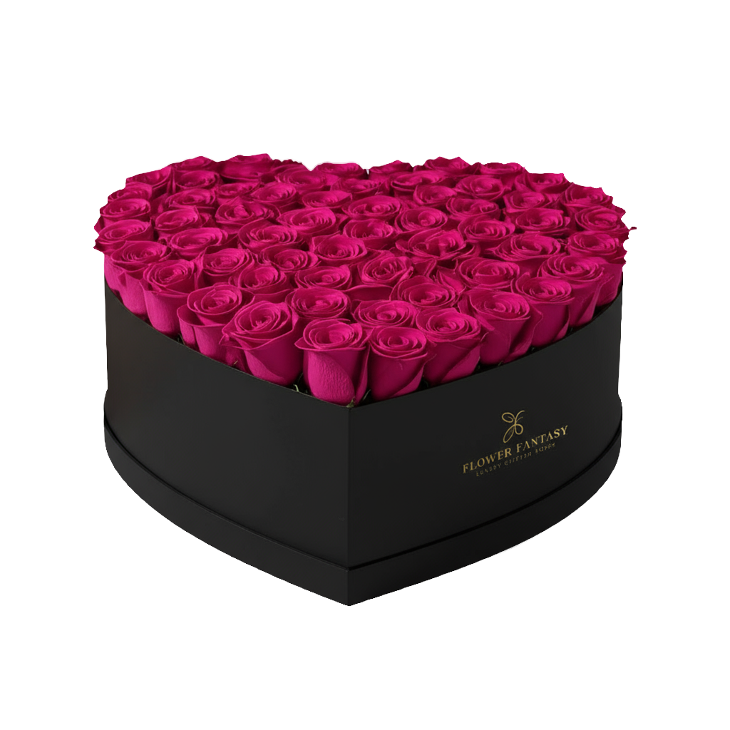 Heart Rose Box | Fuchsia