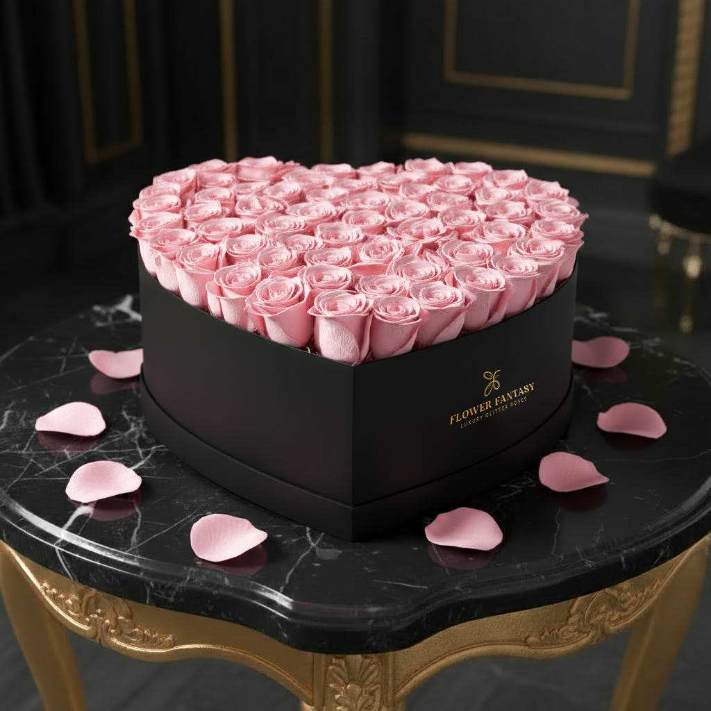 Heart Rose Box | Pink