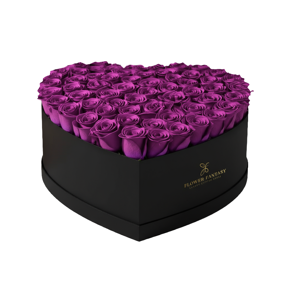 Heart Rose Box | Purple
