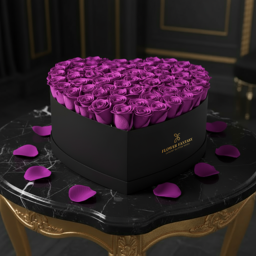Heart Rose Box | Purple