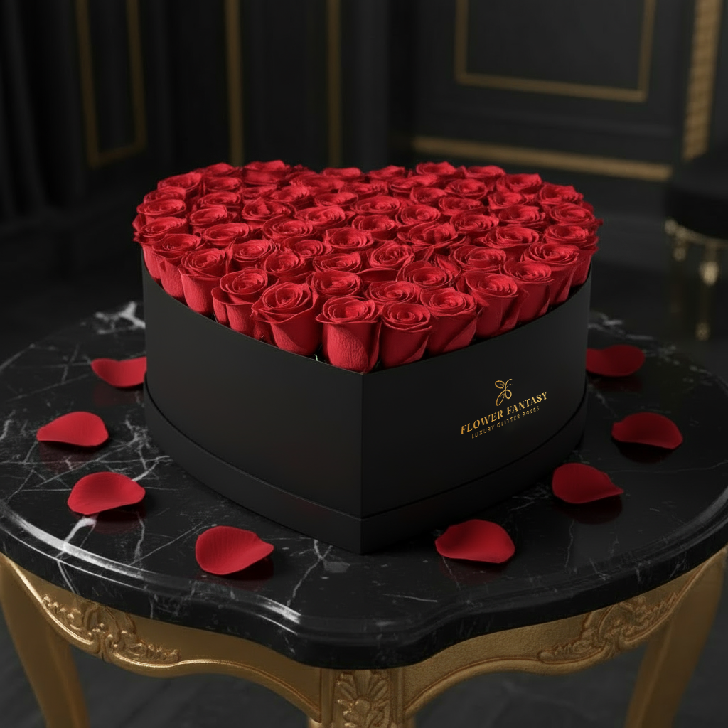 Heart Rose Box | Red