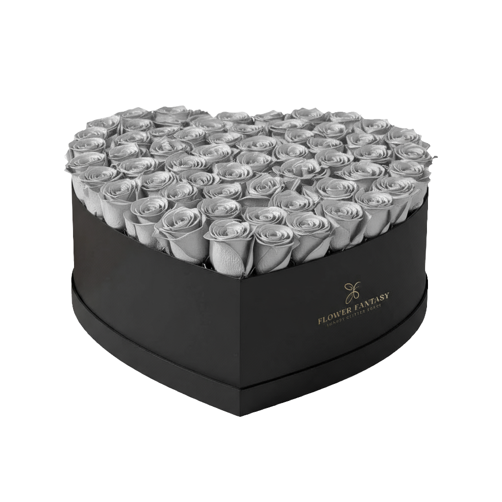Heart Rose Box | Silver