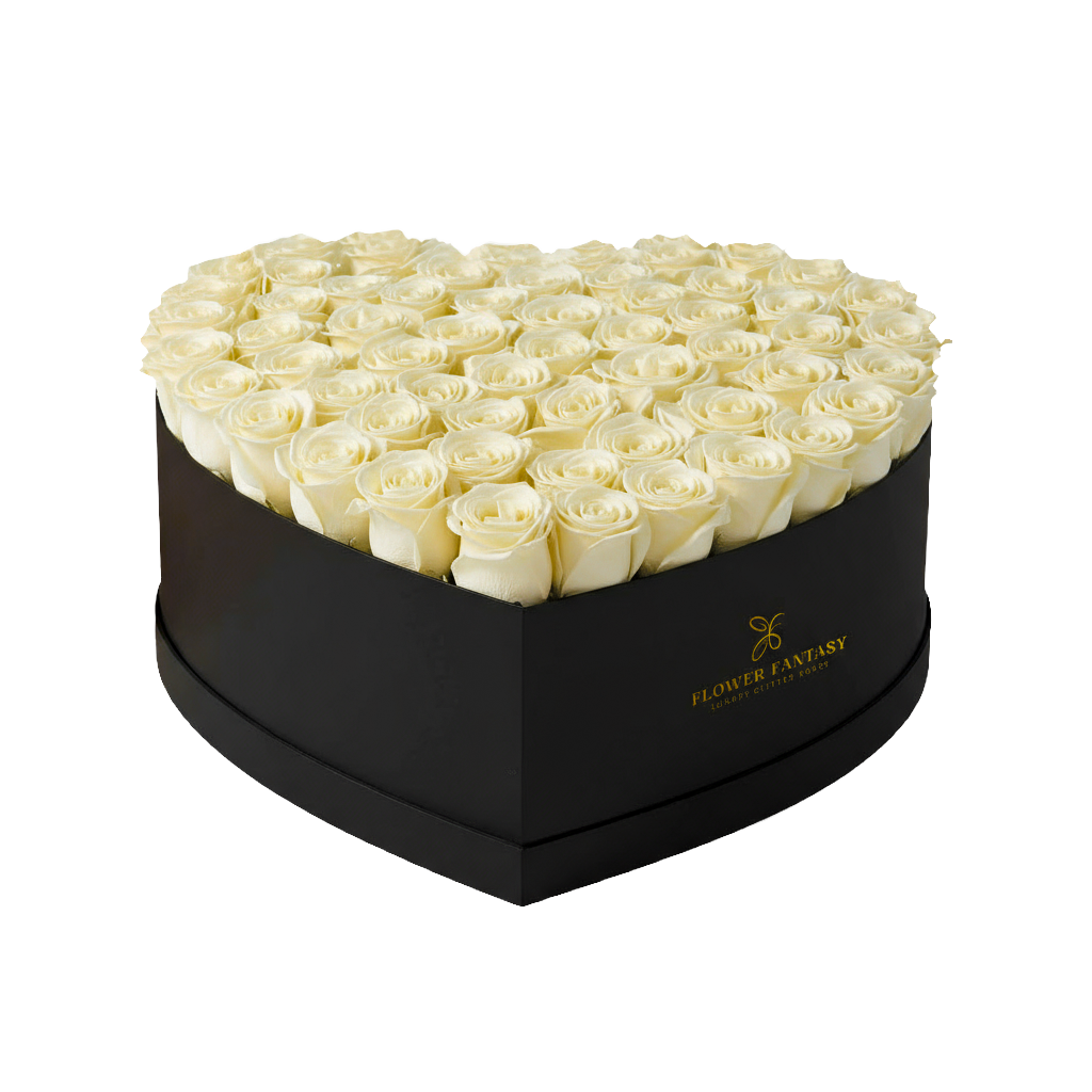 Heart Rose Box | White