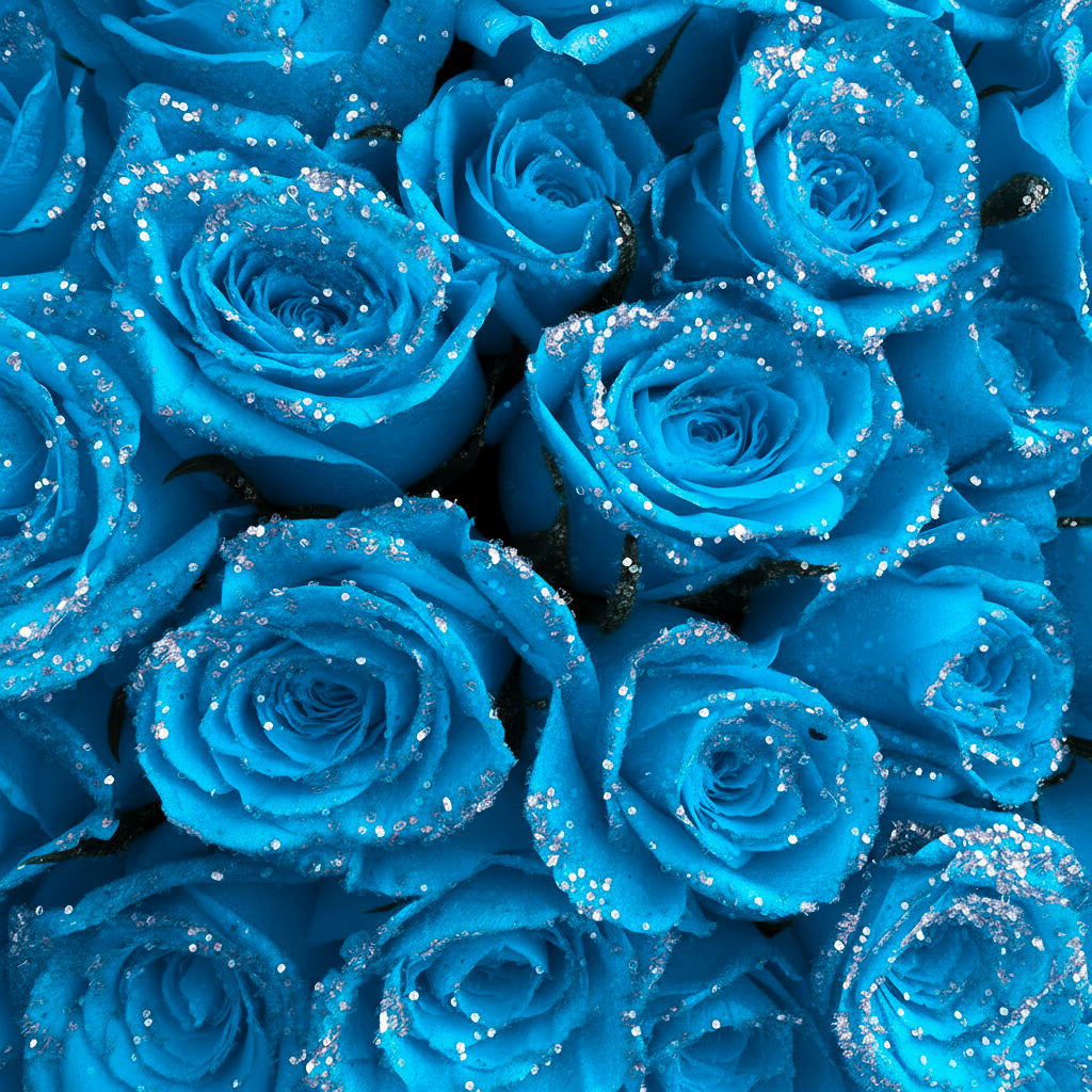 Fresh Glitter Rose Box | Sky Blue
