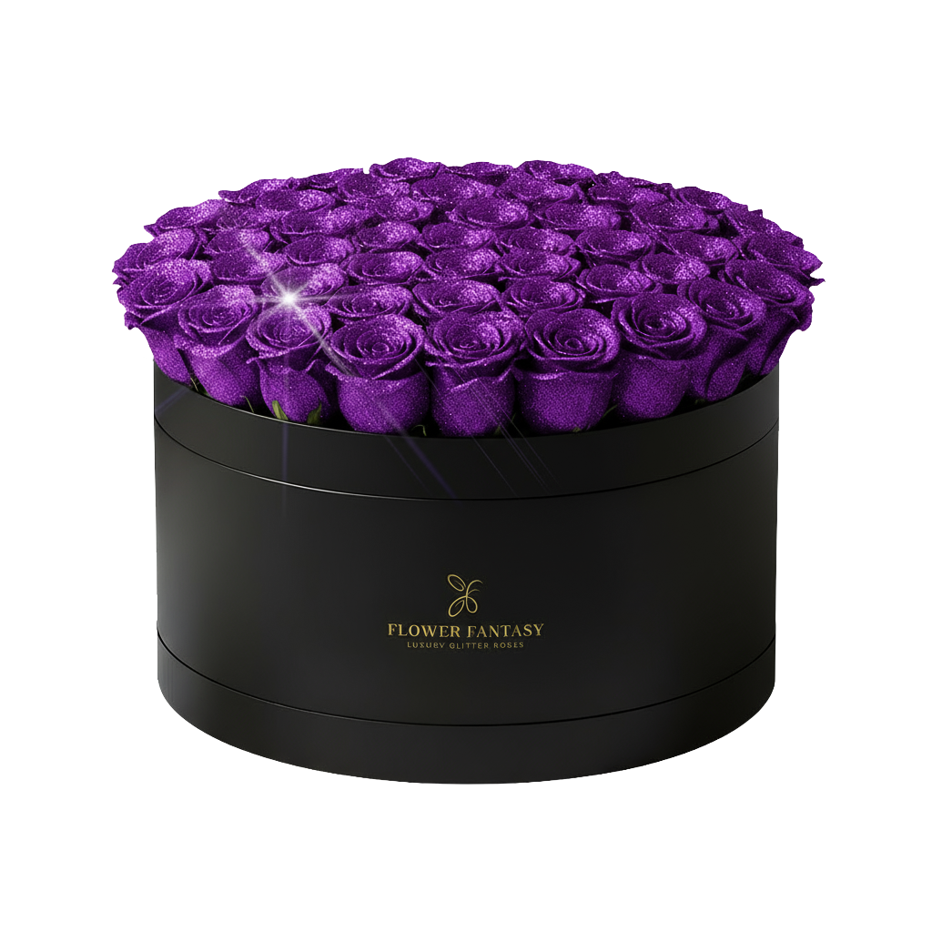 Fresh Glitter Rose Box | Purple