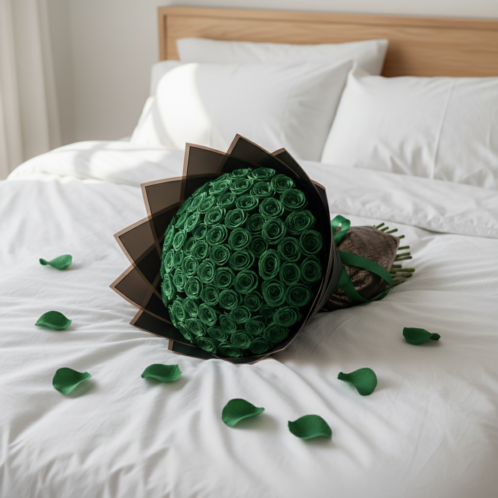 Fresh Rose Bouquet | Emerald Green