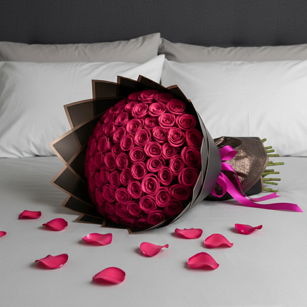 Fresh Rose Bouquet | Fuchsia