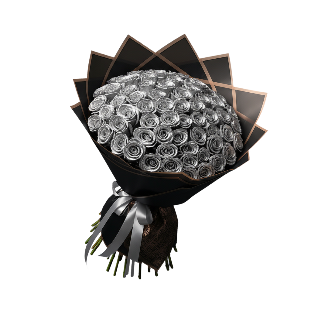 Fresh Rose Bouquet | Silver