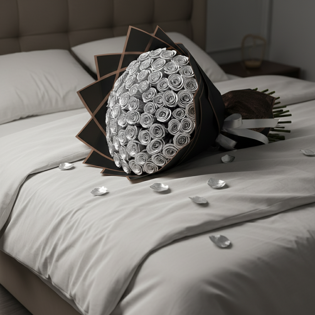 Fresh Rose Bouquet | Silver