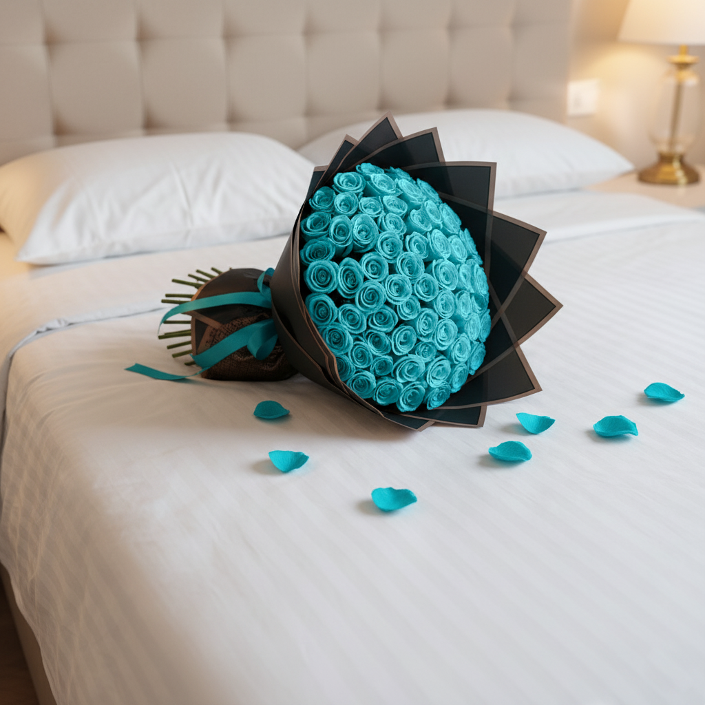 Fresh Rose Bouquet | Sky Blue