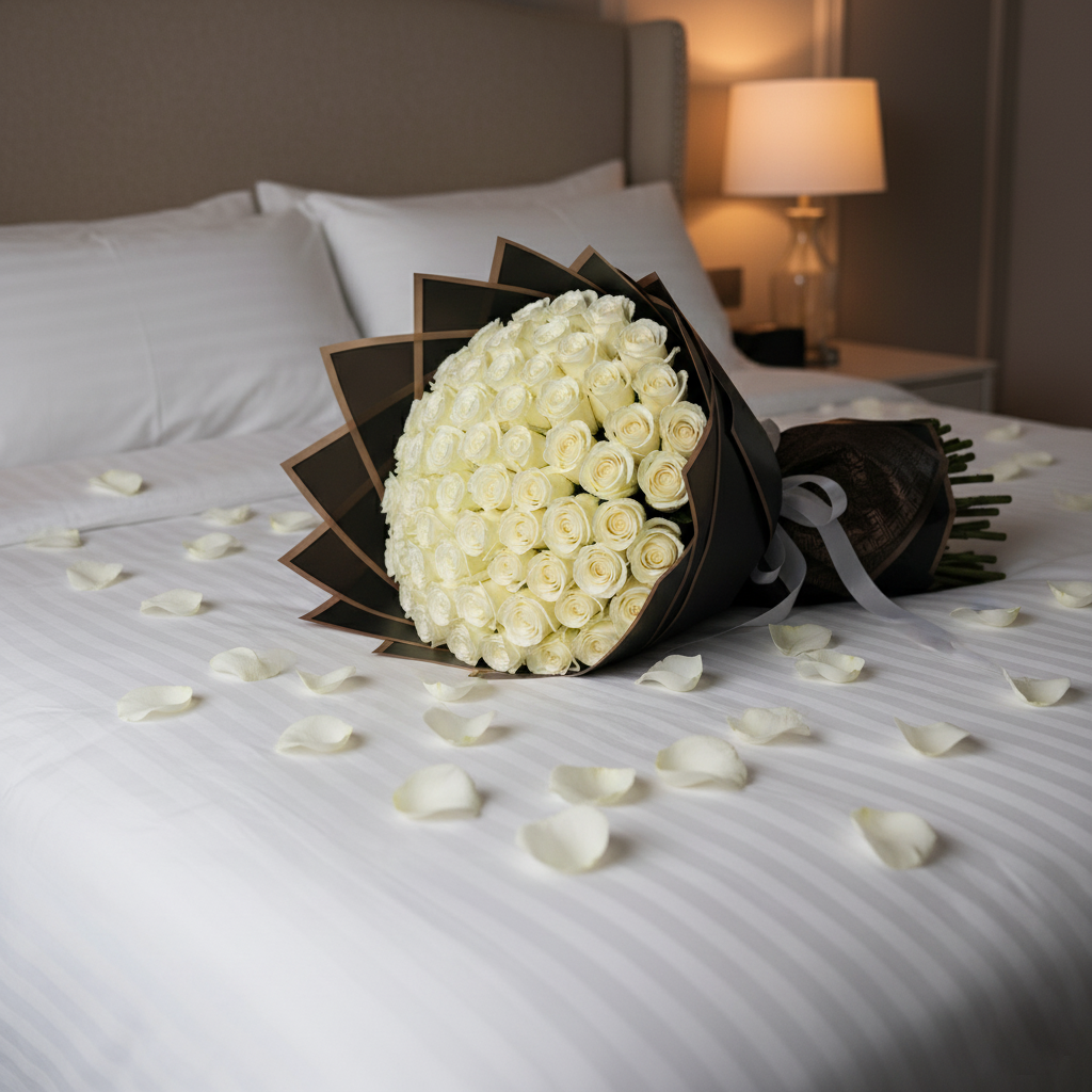 Fresh Rose Bouquet | White