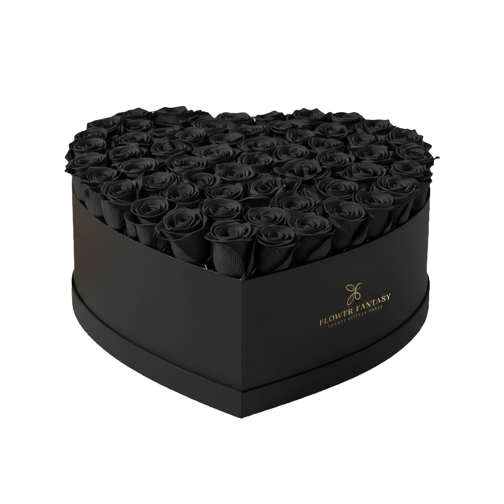 Heart Rose Box | Black