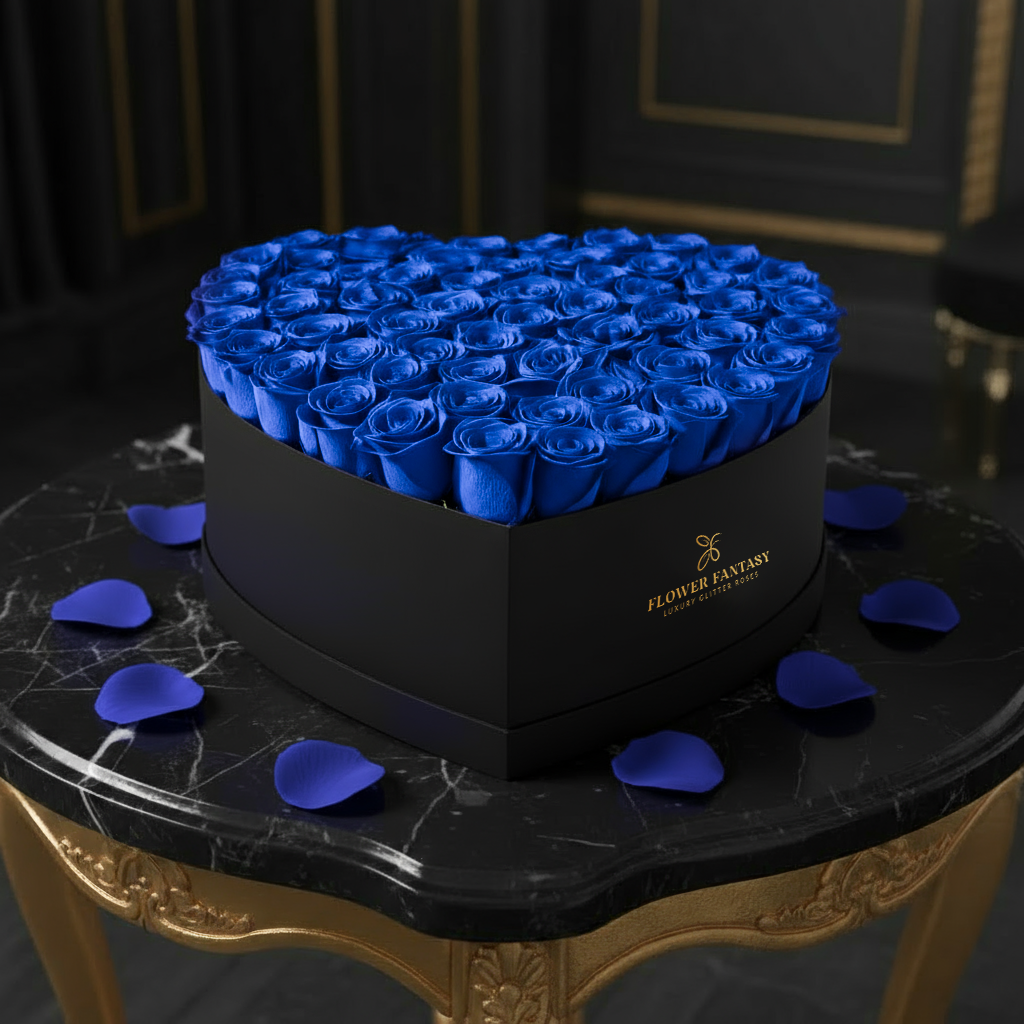 Heart Rose Box | Royal Blue