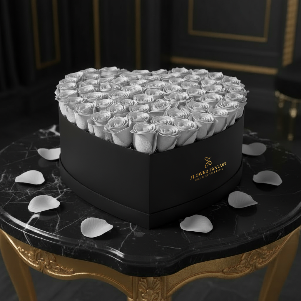 Heart Rose Box | Silver