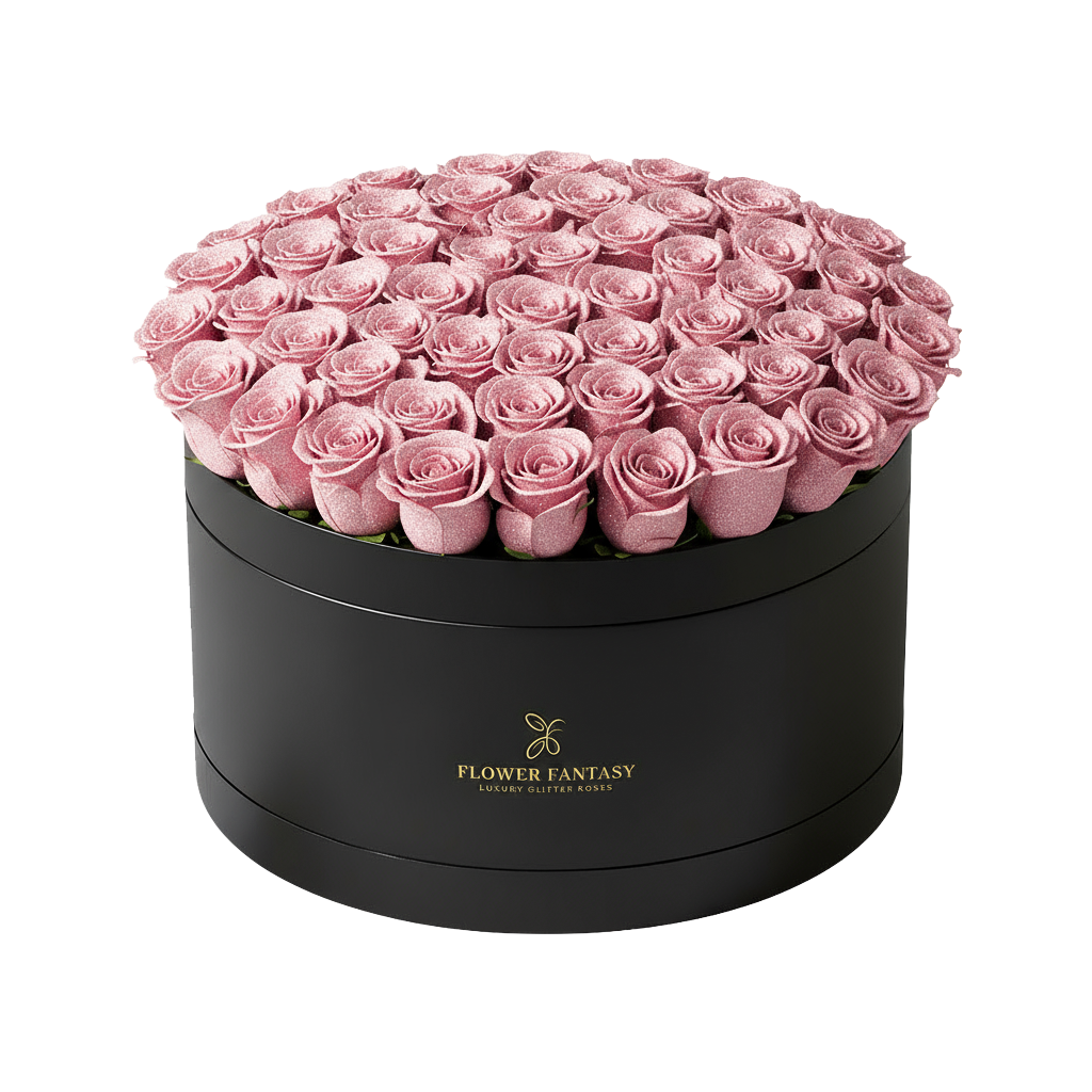 Long Lasting Glitter Rose Box | Pink